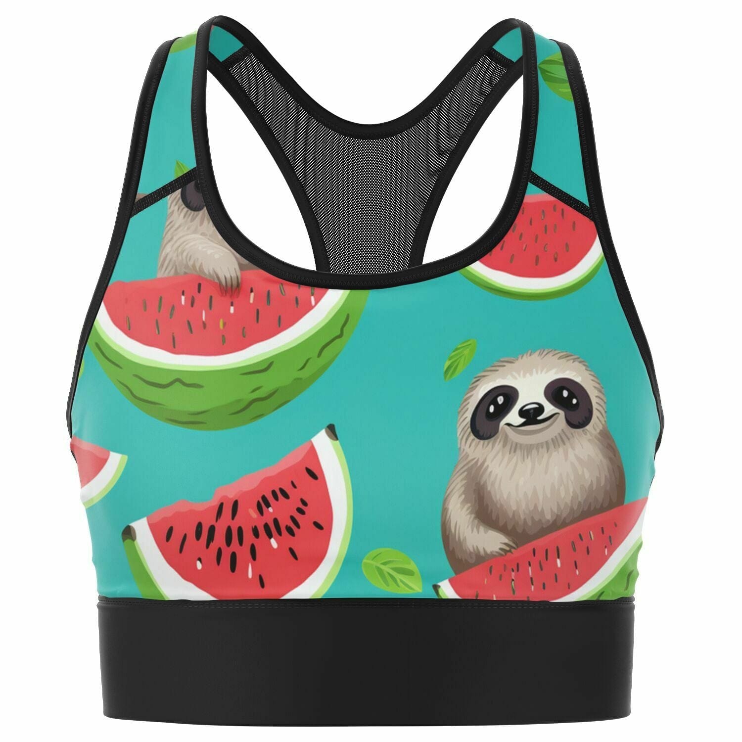 Subliminator Mesh Padded Sports Bra - AOP Mesh Padded Sports Bra - AOP - Tropical Sloth Matching Pet and Owner Apparel