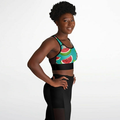 Subliminator Mesh Padded Sports Bra - AOP Mesh Padded Sports Bra - AOP - Tropical Sloth Matching Pet and Owner Apparel