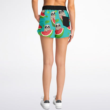 Subliminator Athletic Loose Shorts - AOP Loose Shorts - Tropical Sloth Matching Pet and Owner Apparel