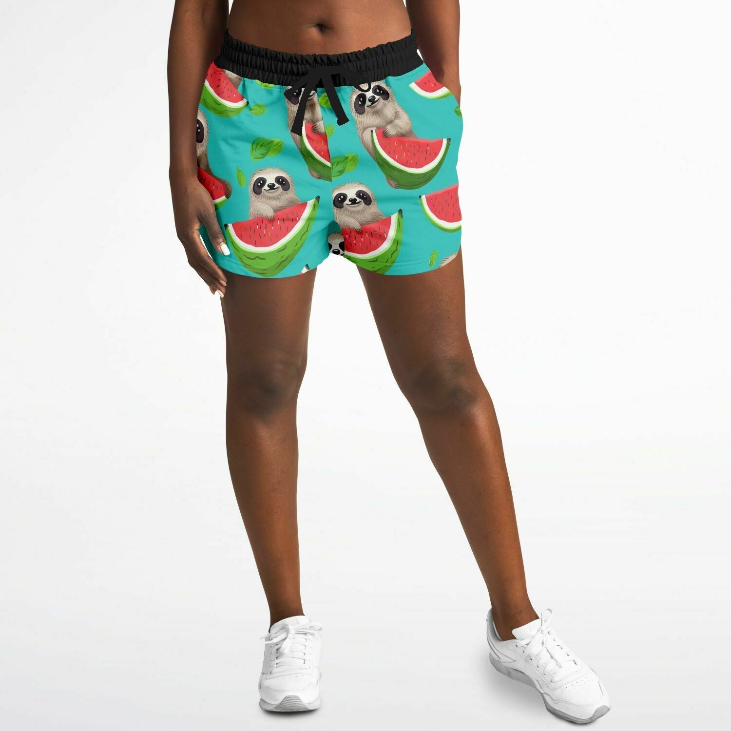 Subliminator Athletic Loose Shorts - AOP Loose Shorts - Tropical Sloth Matching Pet and Owner Apparel