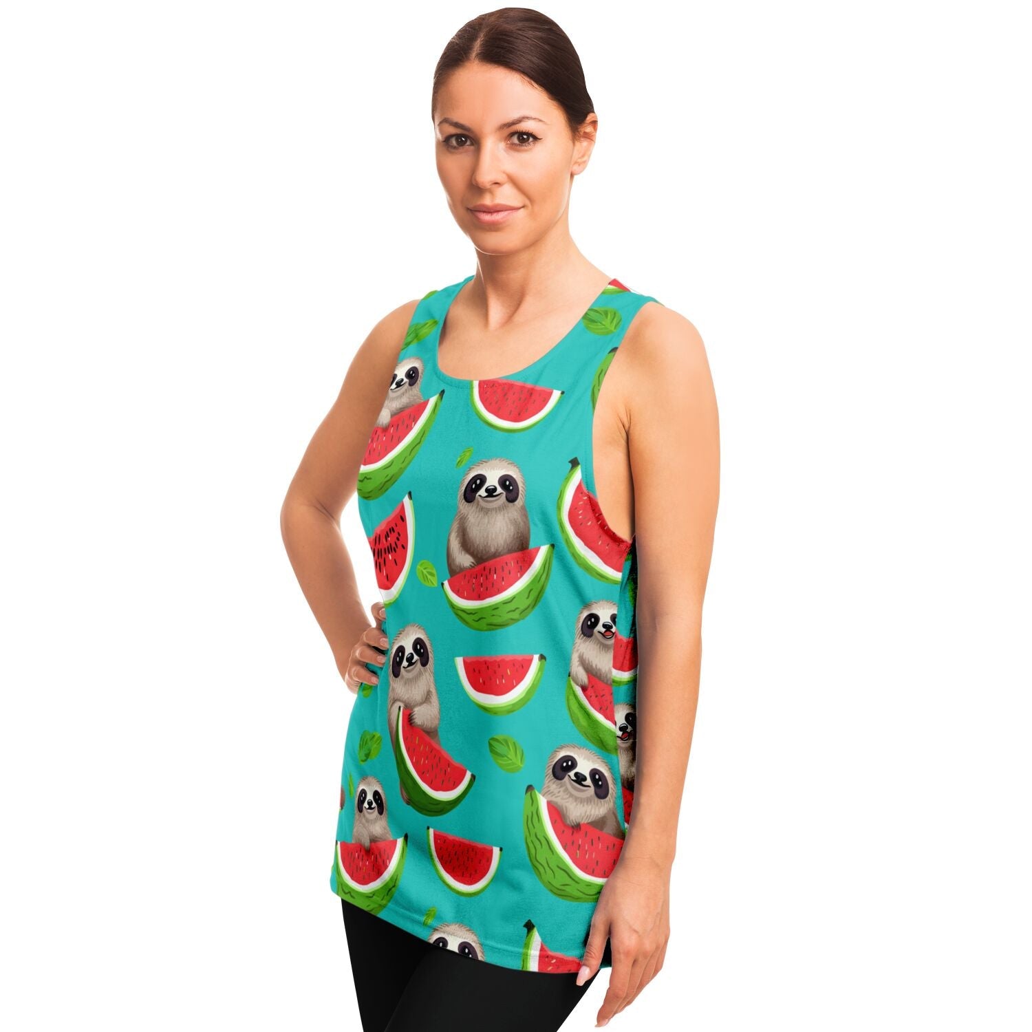 Subliminator Unisex Tank Top - AOP Women Tank Top - AOP - Tropical Sloth Matching Pet and Owner Apparel