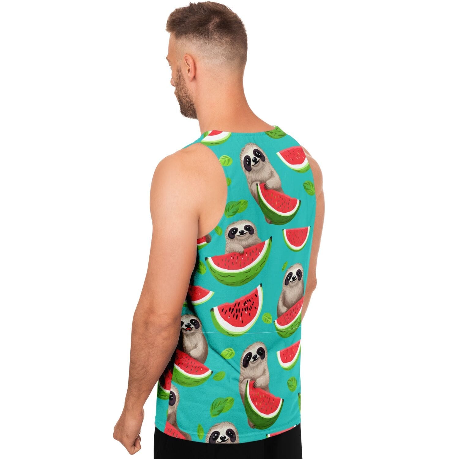 Subliminator Unisex Tank Top - AOP Men's Tank Top - Tropical Sloth Matching Pet and Owner Apparel