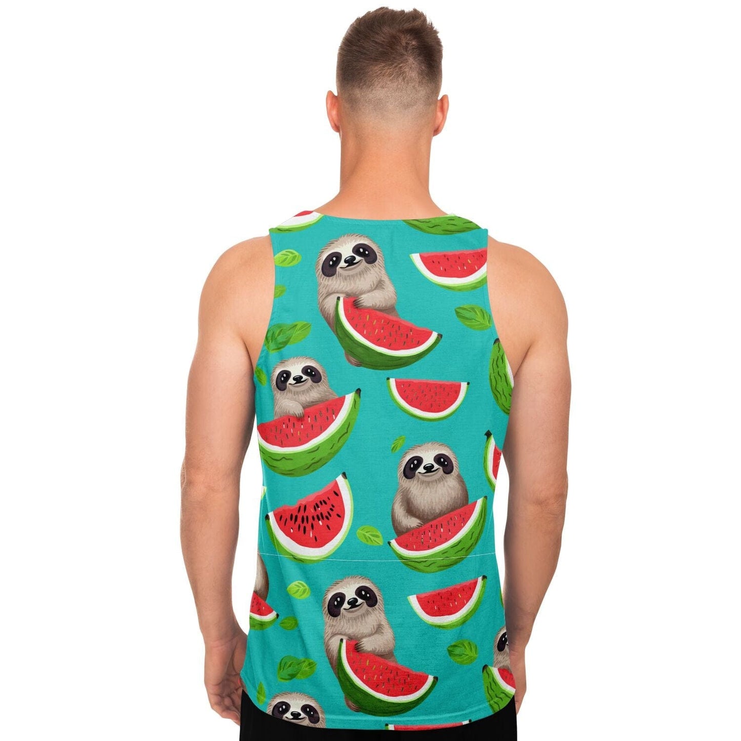 Subliminator Unisex Tank Top - AOP Men's Tank Top - Tropical Sloth Matching Pet and Owner Apparel