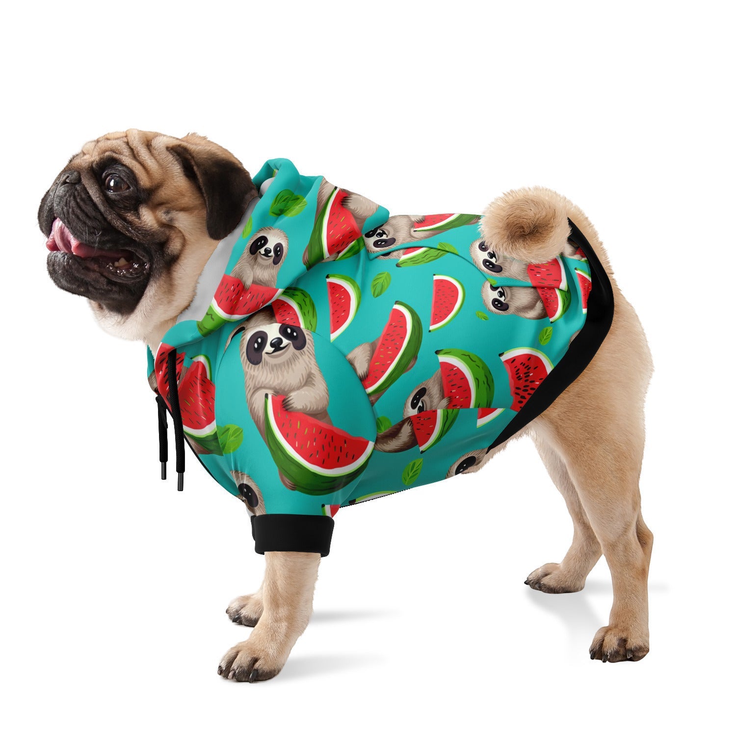 Subliminator Fashion Dog Zip-Up Hoodie - AOP Dog Zip-Up Hoodie - Tropical Sloth Matching Pet and Owner Apparel