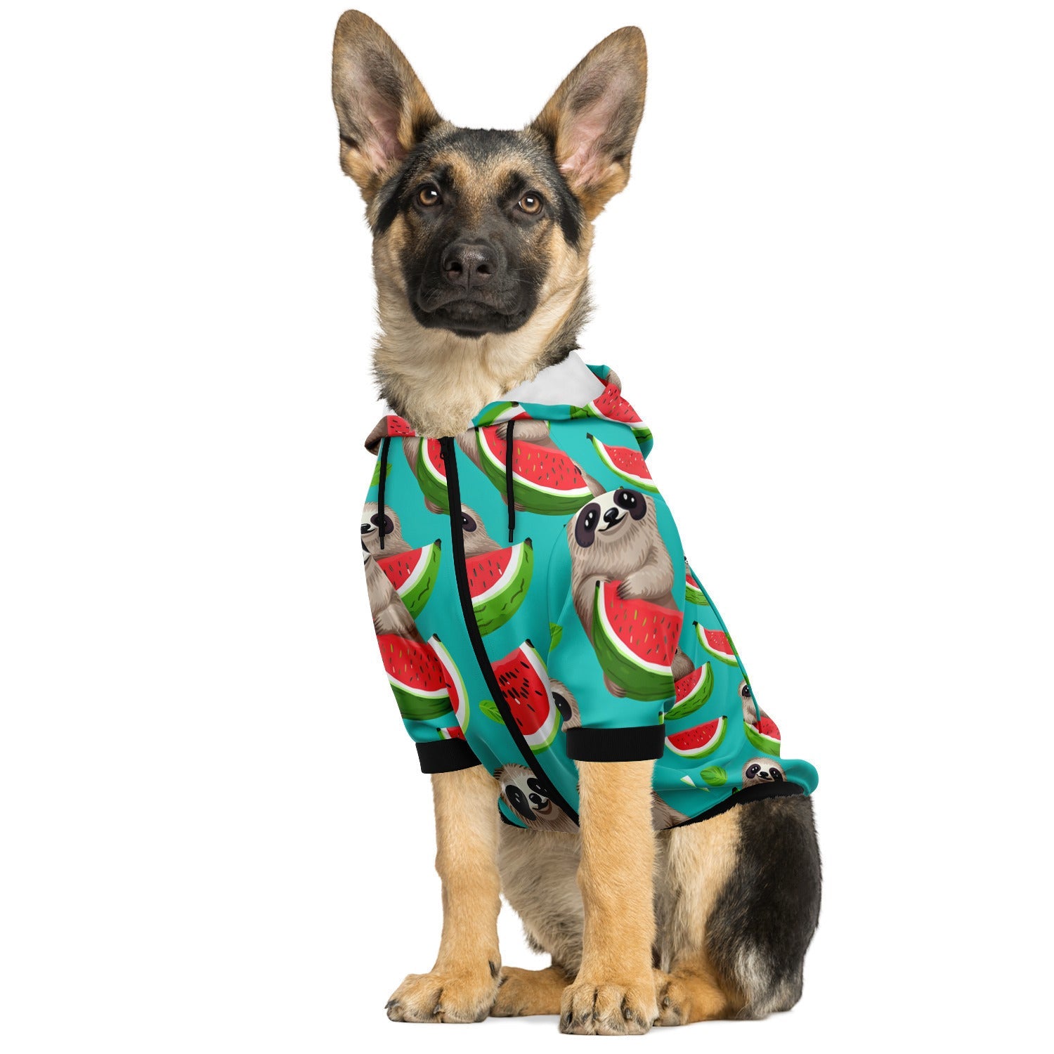 Subliminator Fashion Dog Zip-Up Hoodie - AOP Dog Zip-Up Hoodie - Tropical Sloth Matching Pet and Owner Apparel