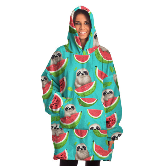 Subliminator Snug Hoodie - AOP One size Women's Snug Hoodie - AOP - Tropical Sloth Matching Pet and Owner Apparel