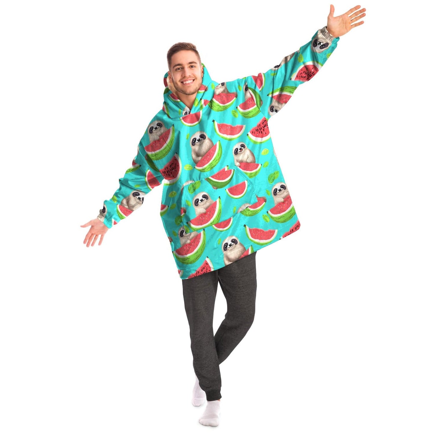 Subliminator Snug Hoodie - AOP One size Men's Snug Hoodie - AOP - Tropical Sloth Matching Pet and Owner Apparel