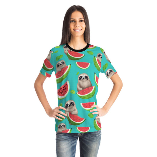 Subliminator T-shirt Women's T-shirt - Tropical Sloth Matching Pet and Owner Apparel