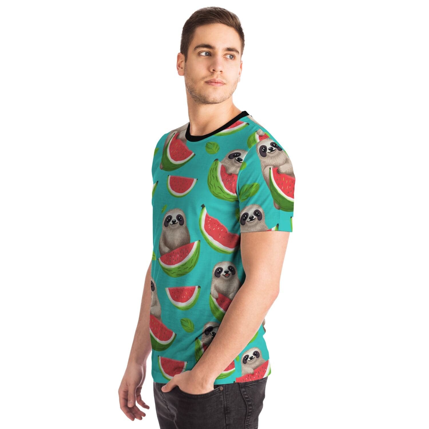 Subliminator T-shirt Men's T-shirt - Tropical Sloth Matching Pet and Owner Apparel