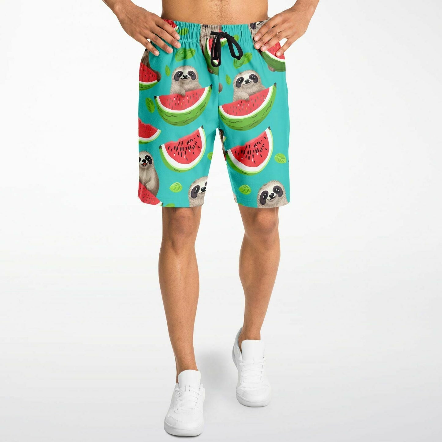 Subliminator Athletic Long Shorts - AOP Long Shorts - Tropical Sloth Matching Pet and Owner Apparel