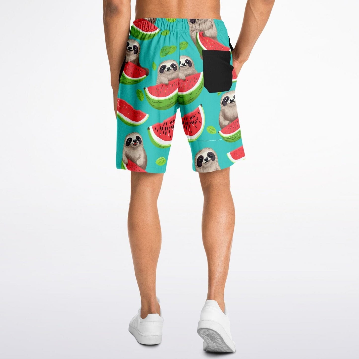 Subliminator Athletic Long Shorts - AOP Long Shorts - Tropical Sloth Matching Pet and Owner Apparel