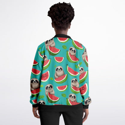 Subliminator Track Jacket - AOP Womens Track Jacket - AOP - Tropical Sloth Matching Pet and Owner Apparel