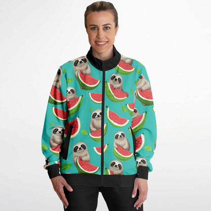 Subliminator Track Jacket - AOP Womens Track Jacket - AOP - Tropical Sloth Matching Pet and Owner Apparel