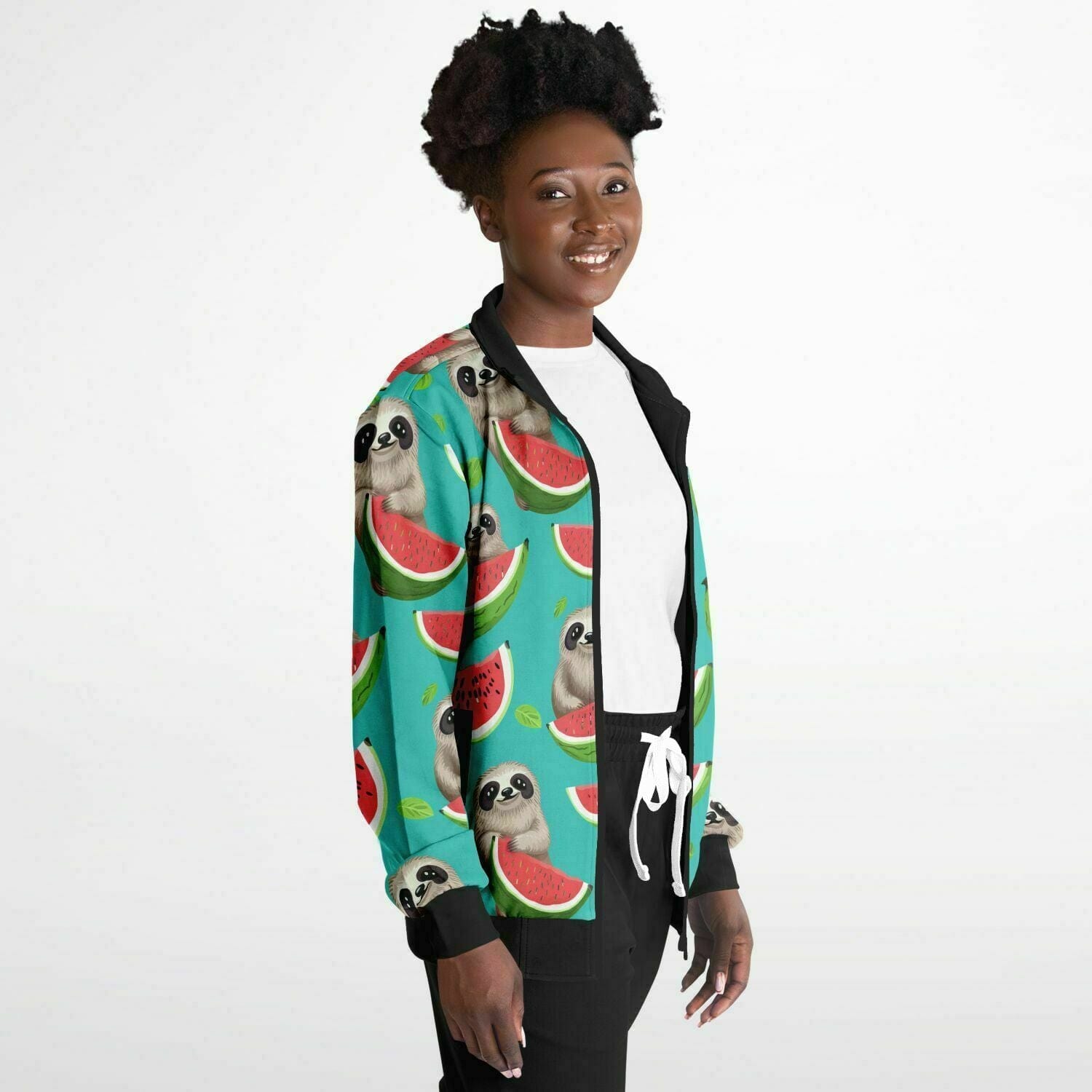 Subliminator Track Jacket - AOP Womens Track Jacket - AOP - Tropical Sloth Matching Pet and Owner Apparel