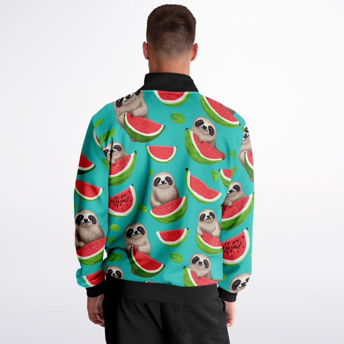 Subliminator Track Jacket - AOP Mens Track Jacket - AOP - Tropical Sloth Matching Pet and Owner Apparel