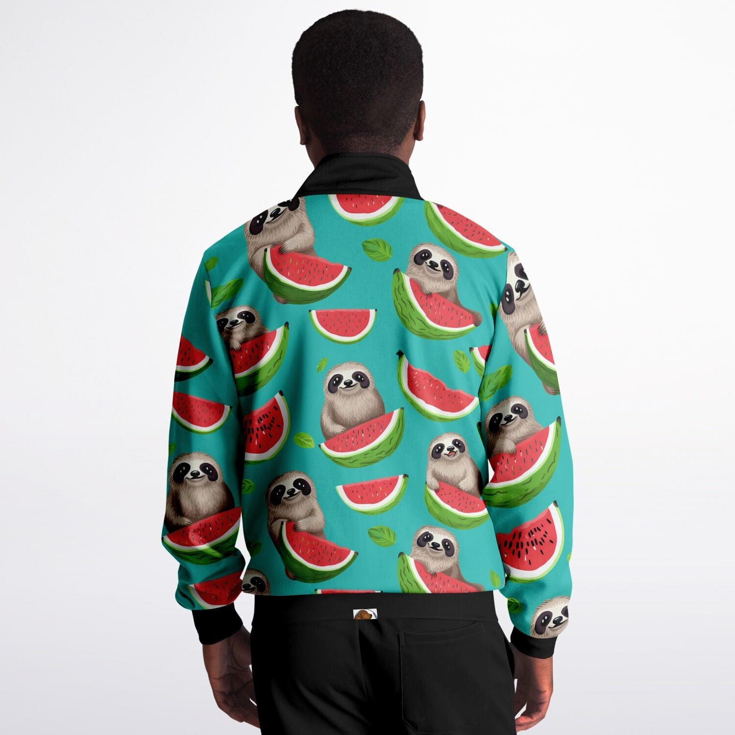 Subliminator Track Jacket - AOP Mens Track Jacket - AOP - Tropical Sloth Matching Pet and Owner Apparel