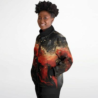 Subliminator Track Jacket - AOP Track Jacket - AOP - Women's Pour Paint Red and Black Matching Pet and Owner Apparel