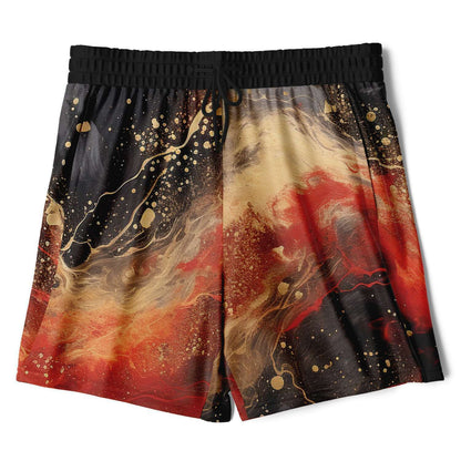 Subliminator Men's 2-in-1 Shorts - AOP XS Men's 2-in-1 Shorts - AOP - Pour Paint Red and Black Matching Pet and Owner Apparel