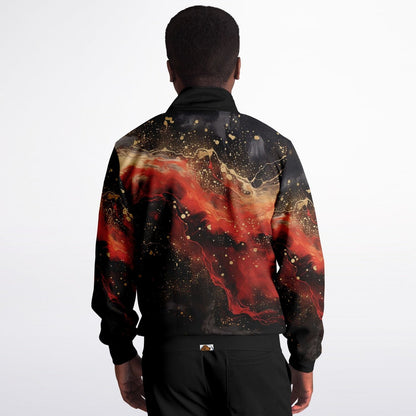 Subliminator Track Jacket - AOP Track Jacket - AOP - Men's Pour Paint Red and Black Matching Pet and Owner Apparel