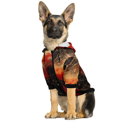 Subliminator Fashion Dog Zip-Up Hoodie - AOP Fashion Dog Zip-Up Hoodie - AOP - Pour Paint Red and Black Matching Pet and Owner Apparel