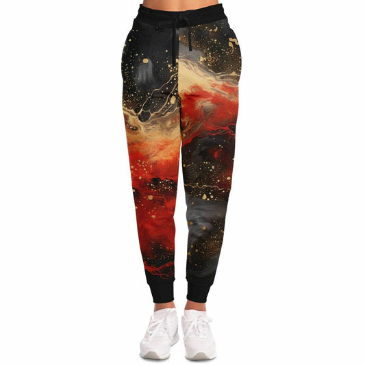 Subliminator Fashion Jogger - AOP Women's Fashion Jogger - AOP - Pour Paint Red and Gold Matching Pet and Owner Apparel