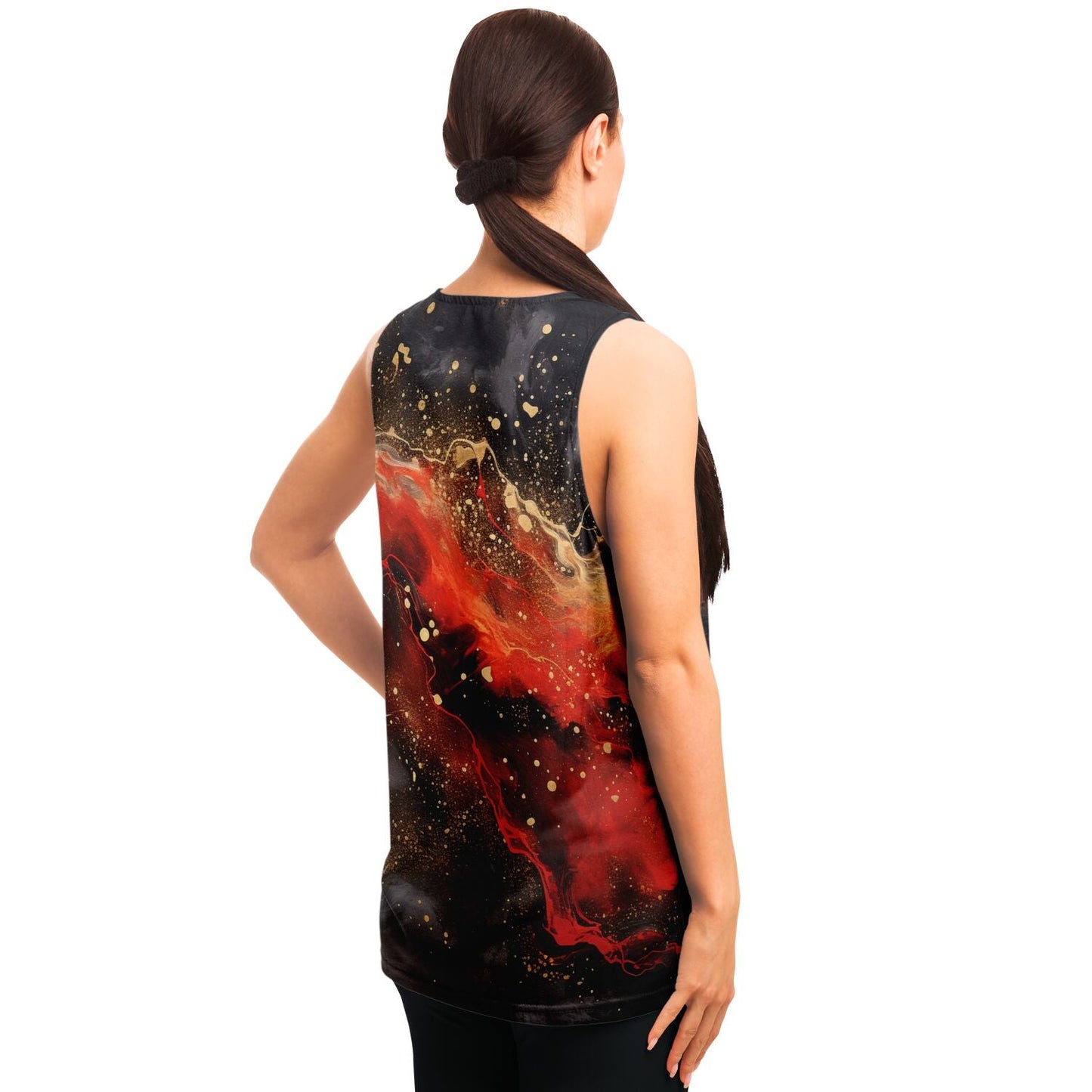 Subliminator Unisex Tank Top - AOP XS Women's Tank Top - AOP - Pour Paint Red and Black Matching Pet and Owner Apparel