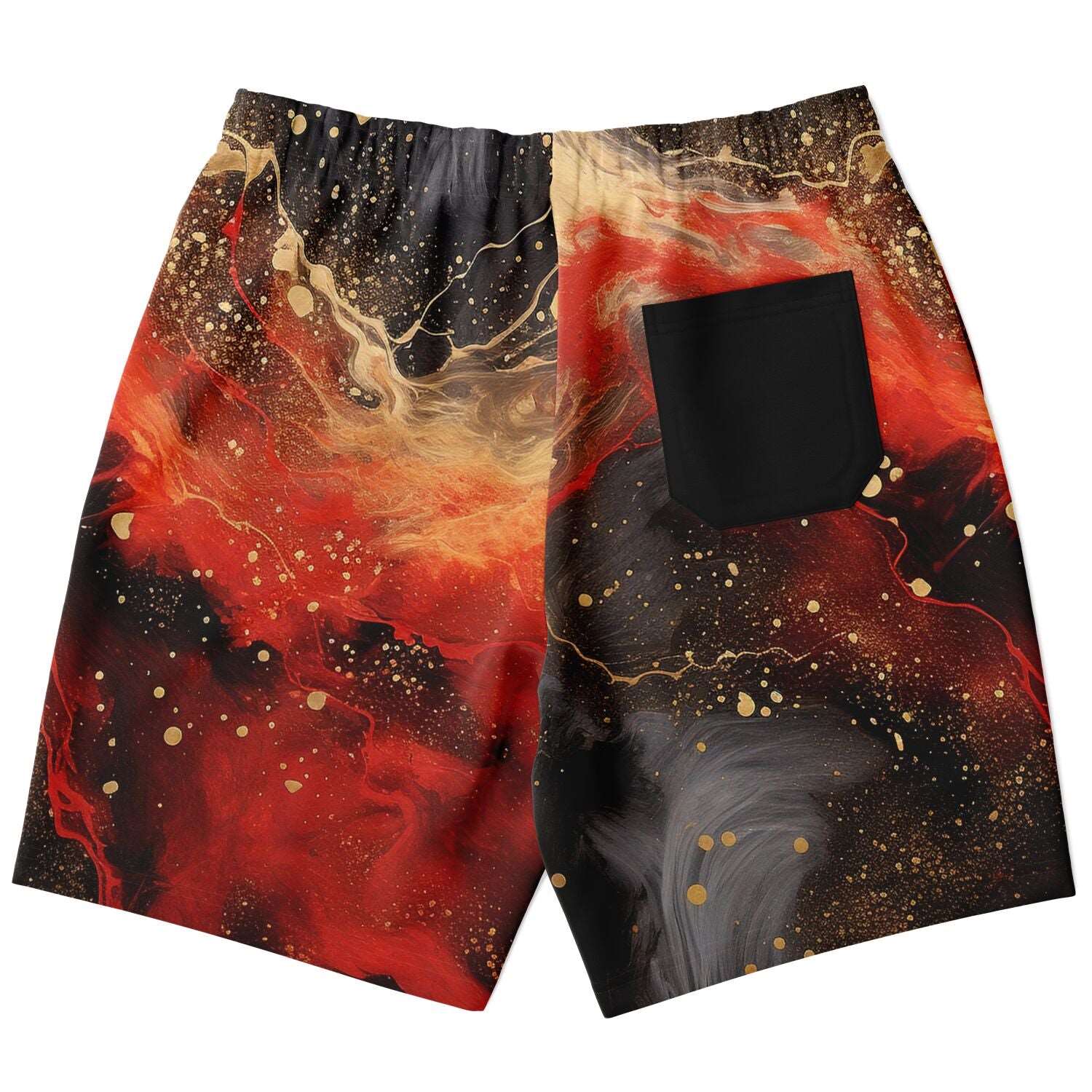 Subliminator Athletic Long Shorts - AOP Male's Athletic Long Shorts - AOP - Pour Paint Red and Black Matching Pet and Owner Apparel