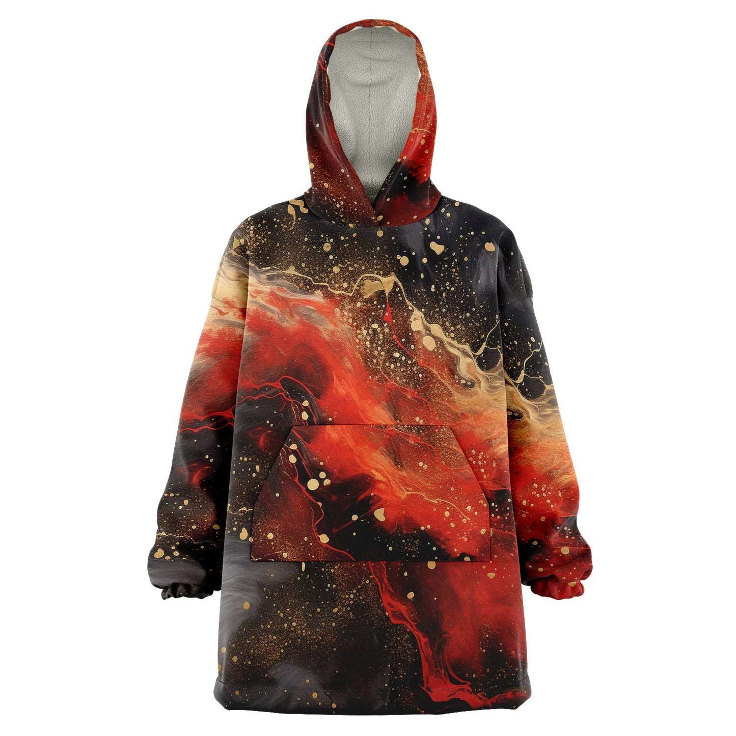 Subliminator Snug Hoodie - AOP One size Men's Snug Hoodie - AOP - Pour Paint Red and Black Matching Pet and Owner Apparel