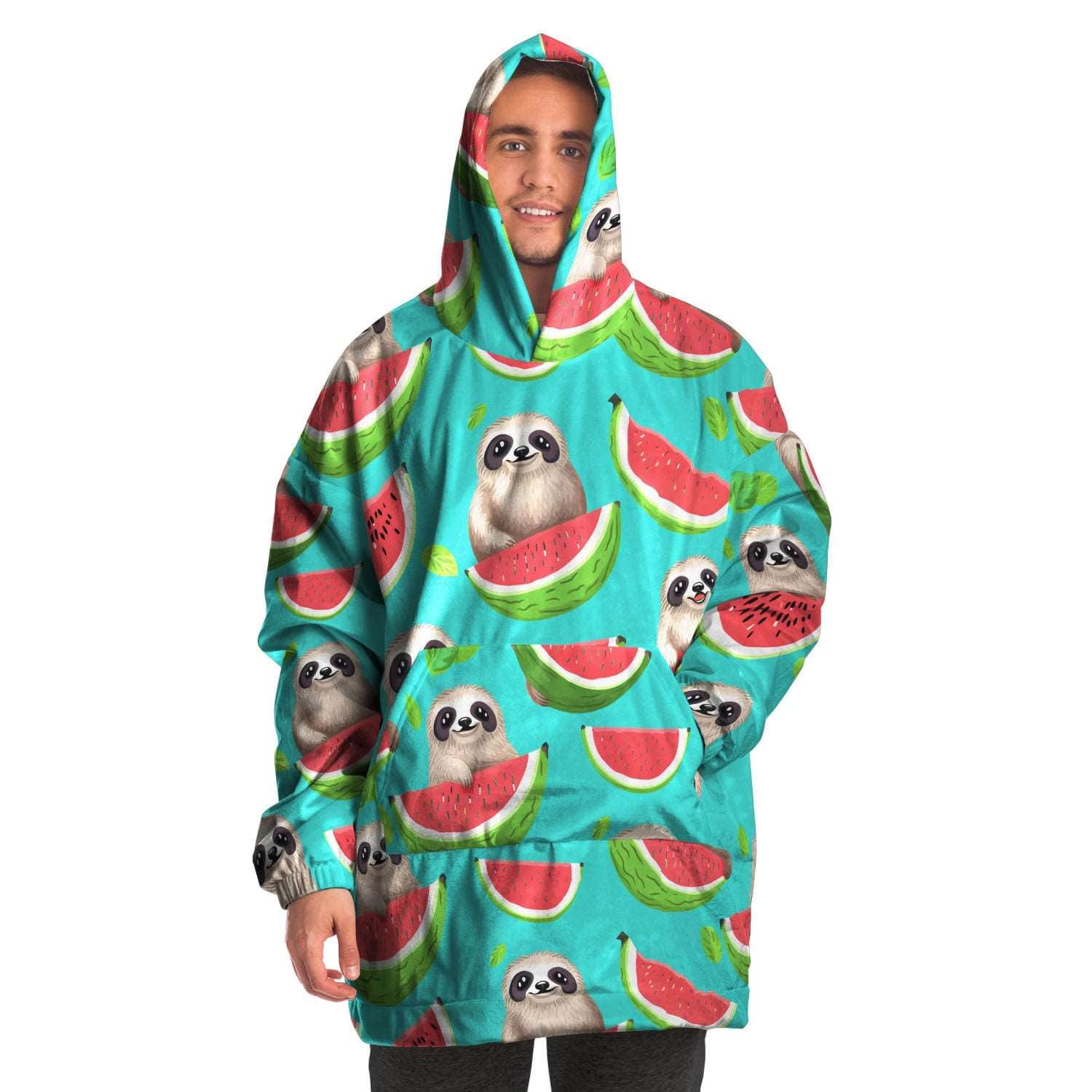 Subliminator Snug Hoodie - AOP One size Men's Snug Hoodie - AOP - Tropical Sloth Matching Pet and Owner Apparel