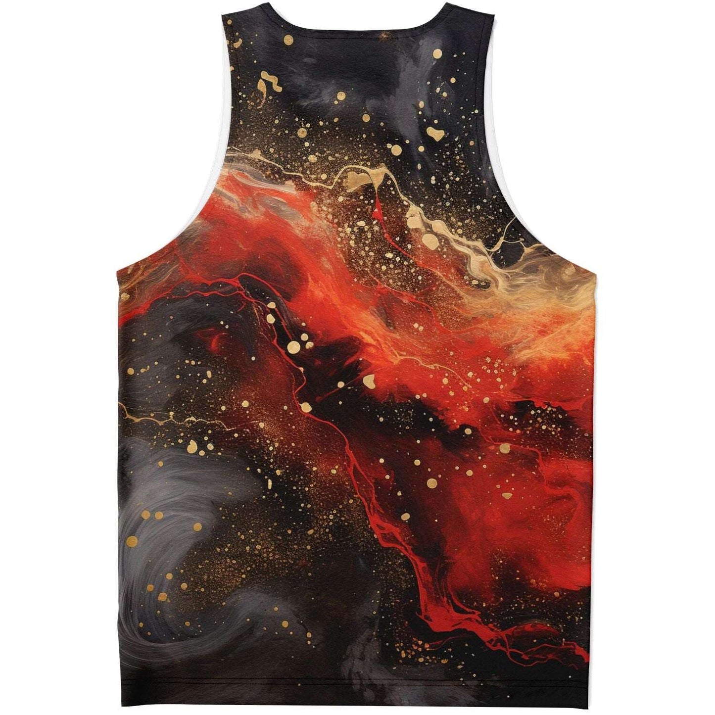 Subliminator Unisex Tank Top - AOP Men's Tank Top - AOP - Pour Paint Red and Black Matching Pet and Owner Apparel