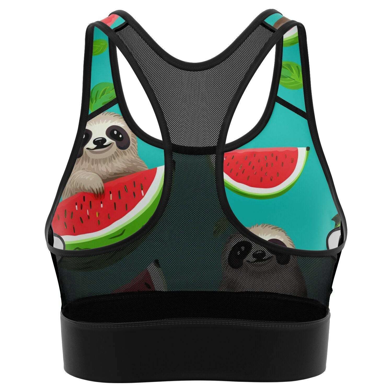 Subliminator Mesh Padded Sports Bra - AOP Mesh Padded Sports Bra - AOP - Tropical Sloth Matching Pet and Owner Apparel