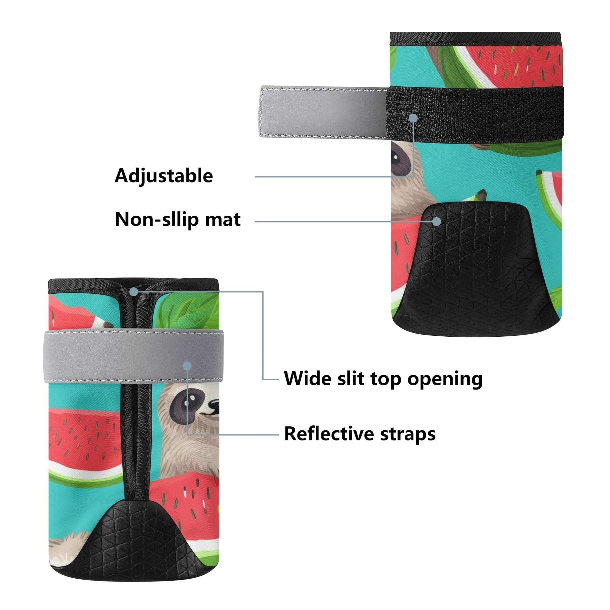 popcustoms Non Slip Dog Socks - Tropical Sloth Matching Pet and Owner Apparel