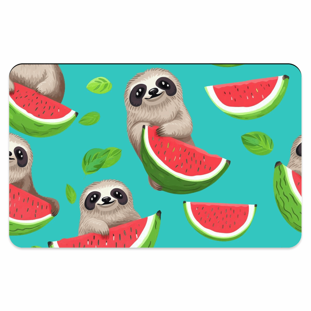 Treasure Tails 10x16 inch Pet Perfect Placemats - Tropical Sloth Eating Watermelon Matching Pet and Owner Apparel