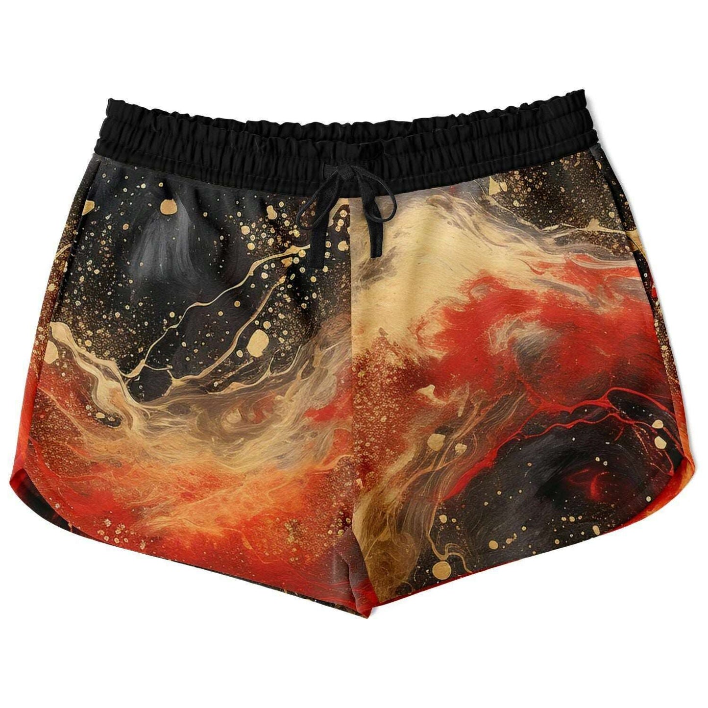 Subliminator Athletic Loose Shorts - AOP XS Women's Athletic Loose Shorts - AOP - Pour Paint Red and Black Matching Pet and Owner Apparel