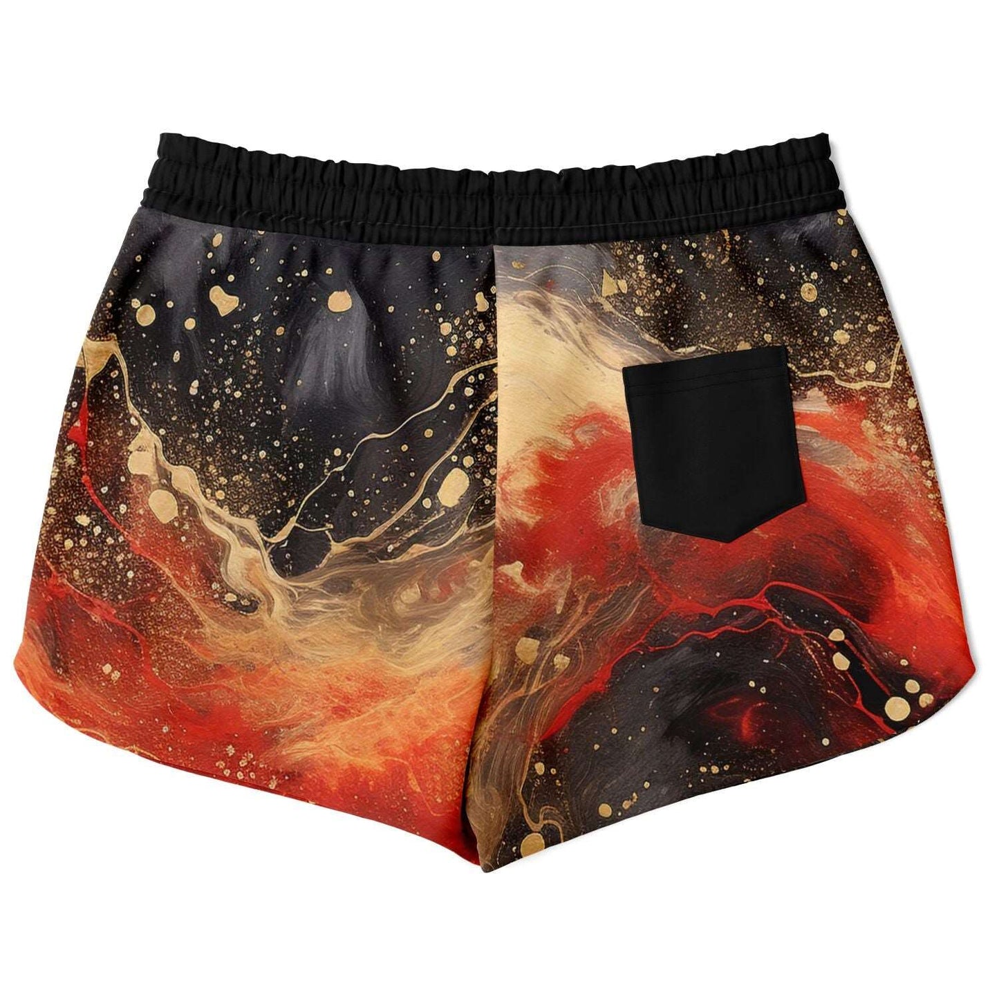 Subliminator Athletic Loose Shorts - AOP Women's Athletic Loose Shorts - AOP - Pour Paint Red and Black Matching Pet and Owner Apparel