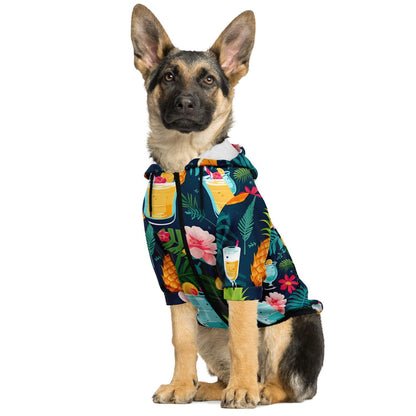 Subliminator Fashion Dog Zip-Up Hoodie - AOP Fashion Dog Zip-Up Hoodie - AOP - Cocktails and Pineapples Matching Pet and Owner Apparel