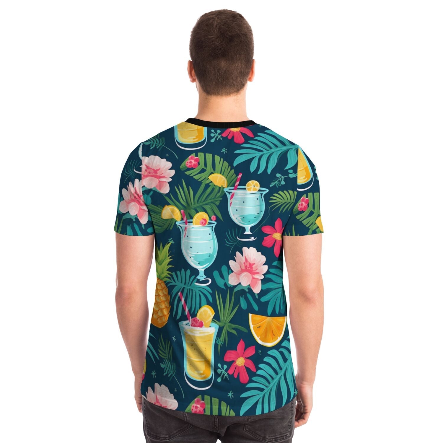 Subliminator T-shirt Men's T-shirt - Cocktails and Pineapples Matching Pet and Owner Apparel