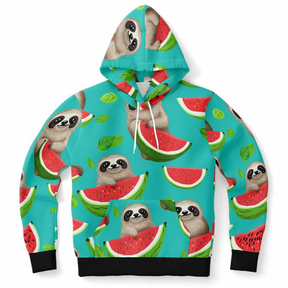 Subliminator Athletic Hoodie - AOP Women's Athletic Hoodie - AOP - Tropical Sloth Matching Pet and Owner Apparel