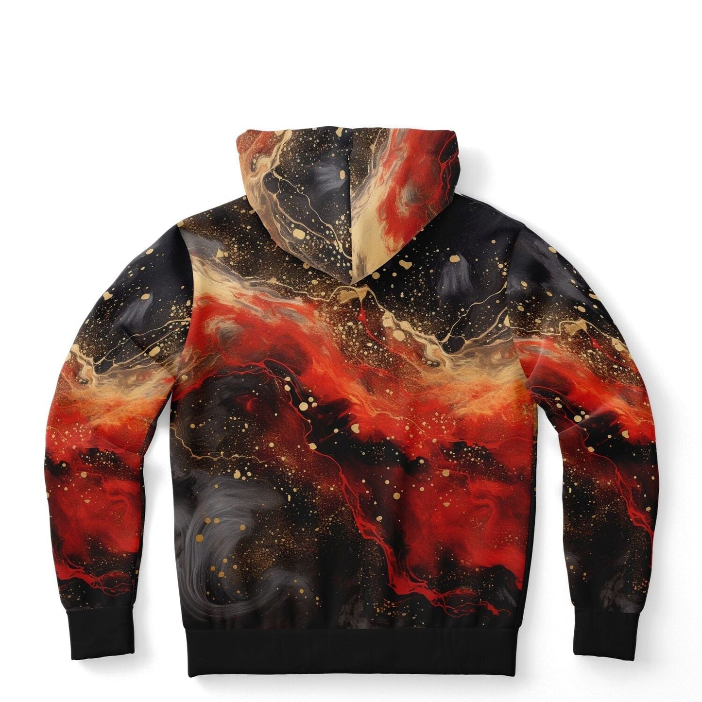 Subliminator Athletic Hoodie - AOP Men's Athletic Hoodie - AOP - Red and Black Pour Paint Matching Pet and Owner Apparel