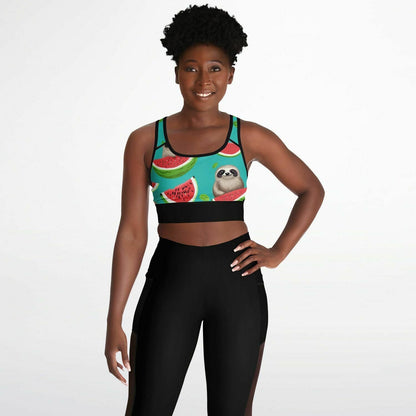 Subliminator Mesh Padded Sports Bra - AOP Mesh Padded Sports Bra - AOP - Tropical Sloth Matching Pet and Owner Apparel