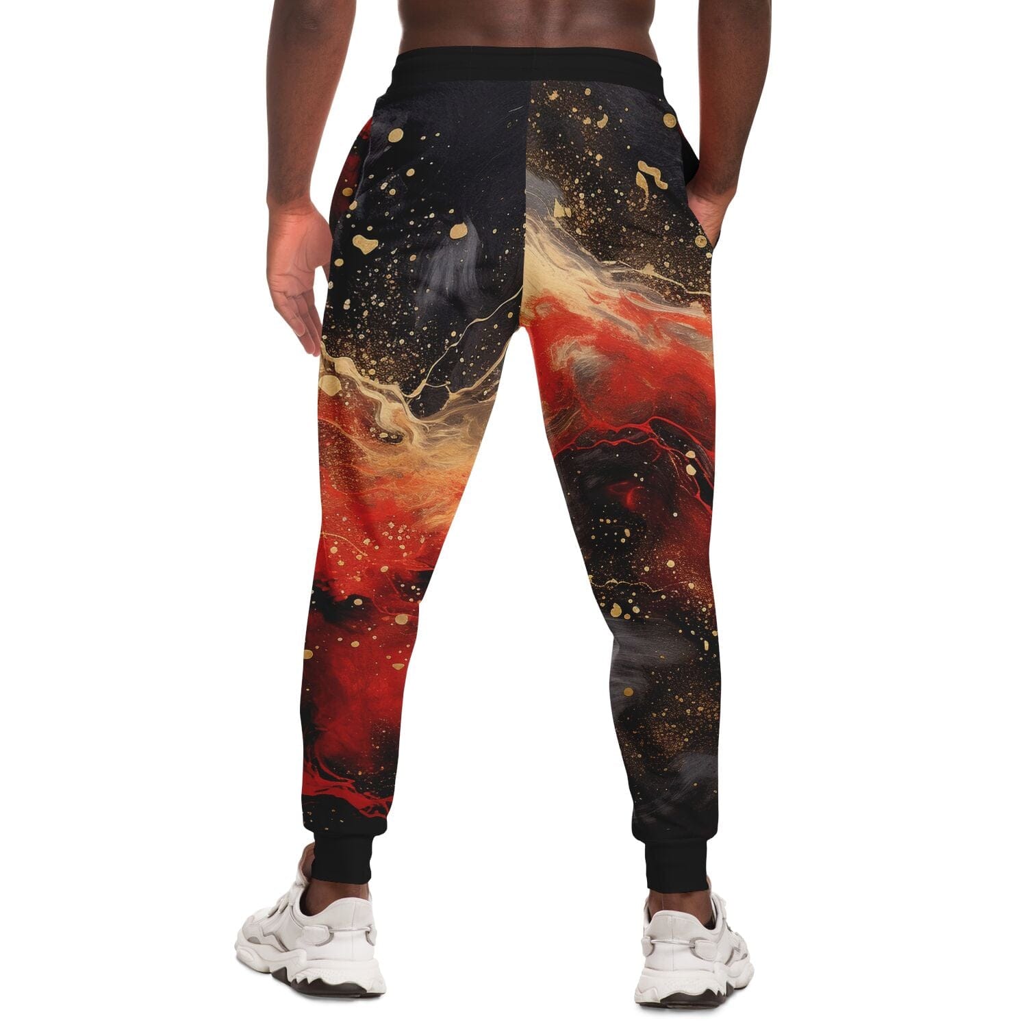 Subliminator Fashion Jogger - AOP Men's Fashion Jogger - AOP - Pour Paint Red and Gold Matching Pet and Owner Apparel