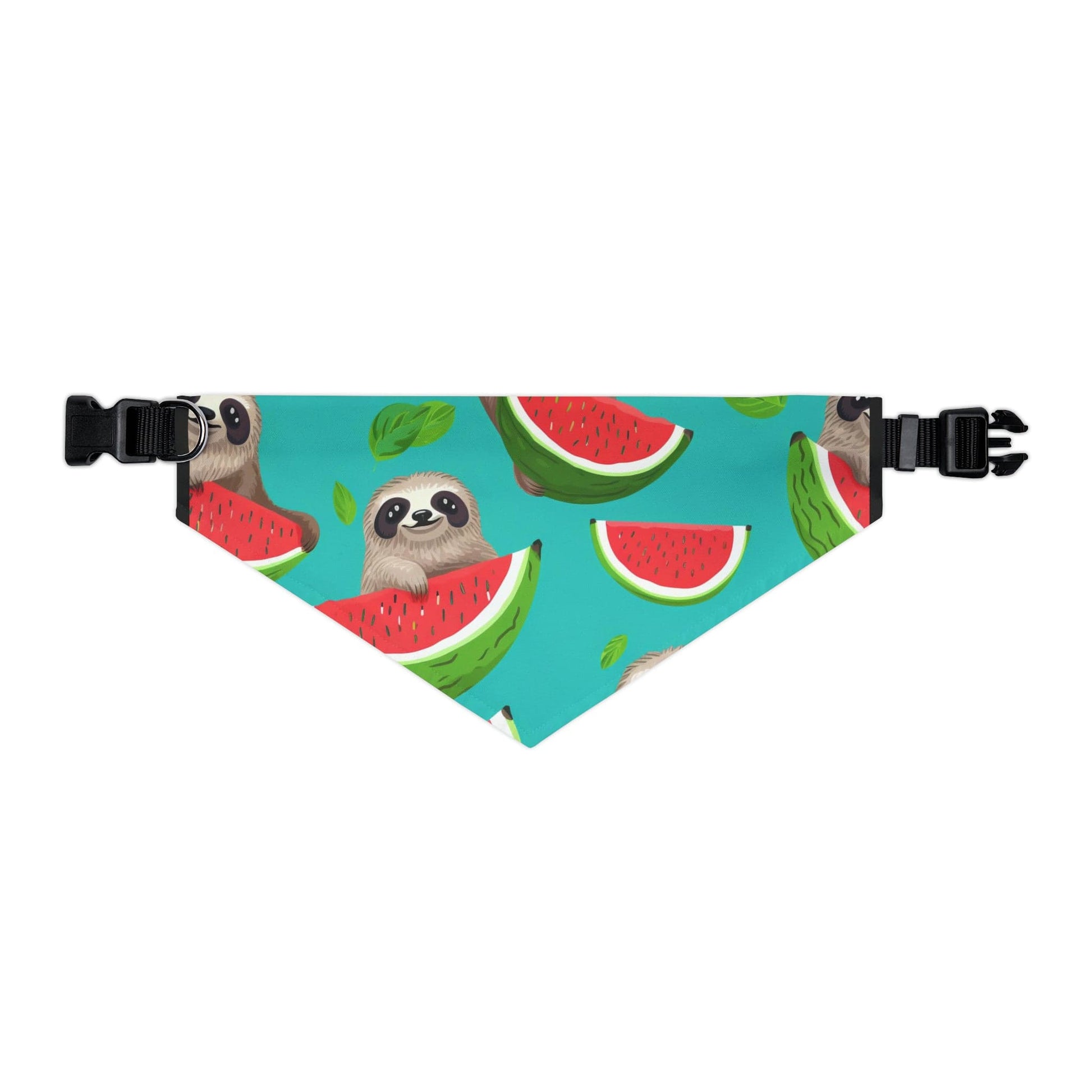 Printify Pets Pet Bandana Collar - Tropical Sloth Eating Watermelon Matching Pet and Owner Apparel