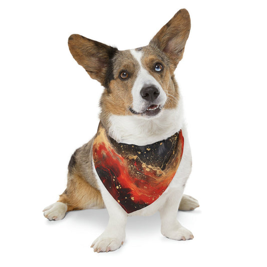 Printify Pets XL Pet Bandana Collar - Pour Paint Red and Black Matching Pet and Owner Apparel