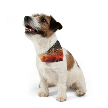 Printify Pets S Pet Bandana Collar - Pour Paint Red and Black Matching Pet and Owner Apparel