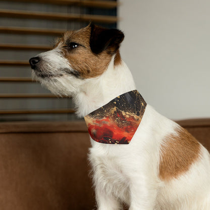 Printify Pets Pet Bandana Collar - Pour Paint Red and Black Matching Pet and Owner Apparel